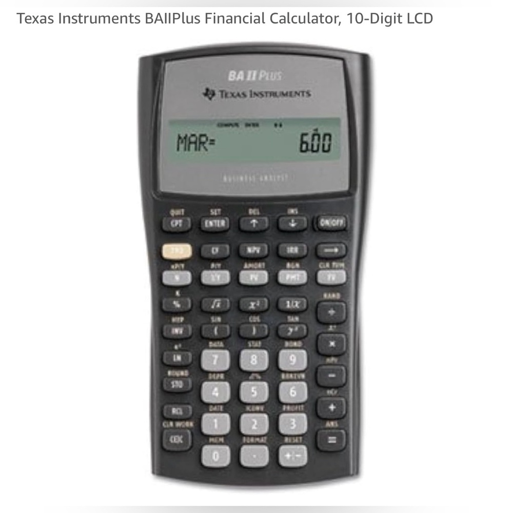Texas Instruments BA II Plus Black Calculator